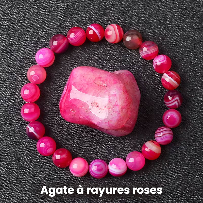 Agate à rayures rose